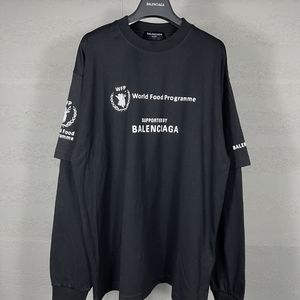 Balenciaga black printed long-sleeved T-shirt